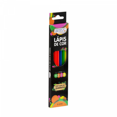 Lápis de Cor- 6 Cores Neon LP0016 - Brw