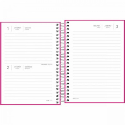 Agenda Espiral Pepper Rosa  2022 - 160fls 123x166 - Tilibra