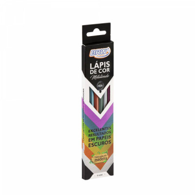 Lápis de Cor 6 cores Metalizados LP0026 -Brw