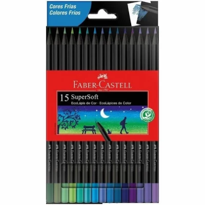 Lápis de cor SuperSoft 15 Cores Frias   120715softcf - Faber Castell