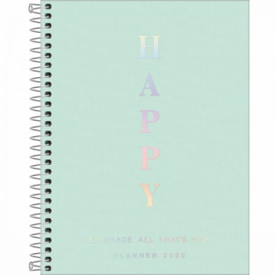 Planner Espiral  Happy 2022 - Tons Pastel - Tilibra