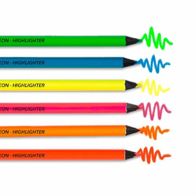 Lápis de Cor Jumbo Neon - 06 Cores - Ref. 13020 - Molin