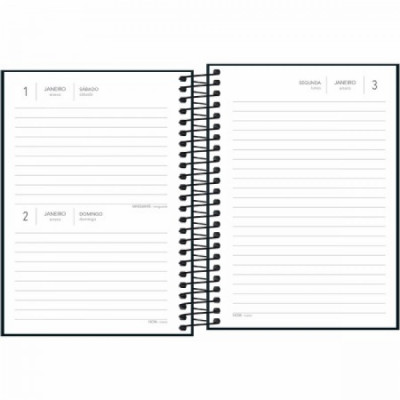 Agenda Espiral Pepper Preta  2022 - 160fls 123x166 - Tilibra