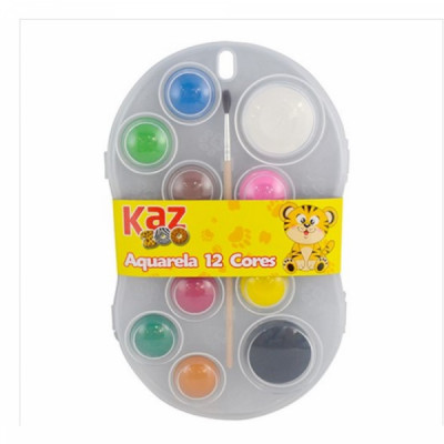 Aquarela 12 Cores + Pincel  KZ55784- Kaz