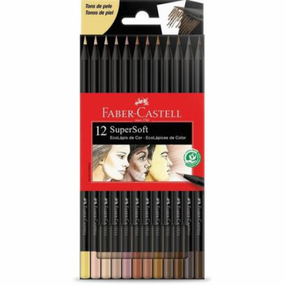 Lápis de cor SuperSoft -12 cores - Tons de Pele 120712softtp - Faber Castell