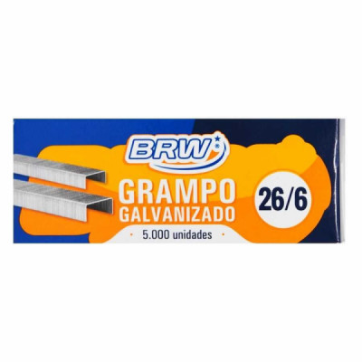 Grampo 26/6 Galvanizado - 5.000 Unidades - Brw