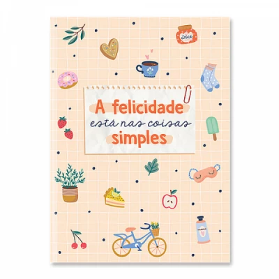 Caderneta Dueto Happy Time - 60 Paginas 90g - 15 Pautadas e 15 Pontadas QD88 20x15 - Cartões Gigantes