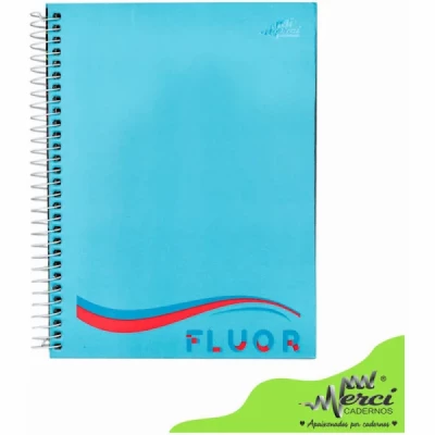 Caderno Espiral Colegial Fluor - 1 materia 80fls 90g - Merci