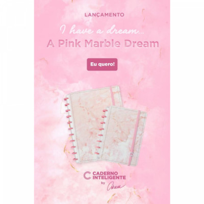 Caderno Inteligente Pink Marble Dream - Grande 280x215 CIGD4101 - Caderno Inteligente