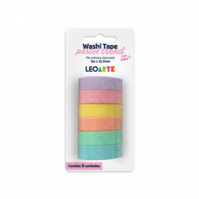 Washi Tape Pastel Trend Brilho - c/5 79802 -  Leonora