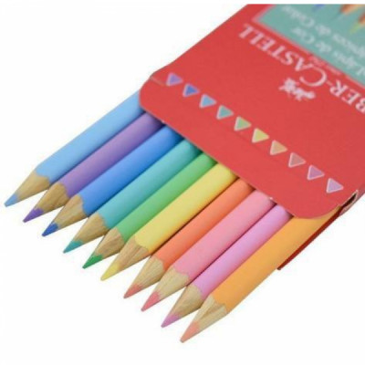 Lapis de Cor Faber Castell Pastel Triangular 10 cores - 120510P