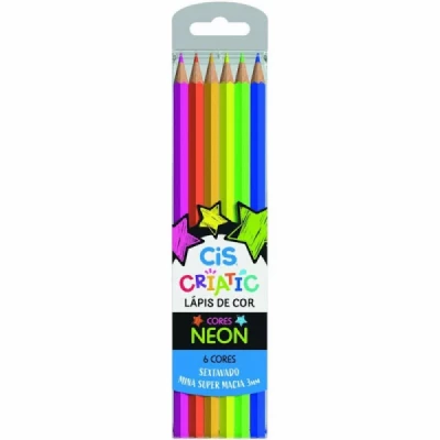 Lapis de Cor Neon Criatic  06 Cores Cis