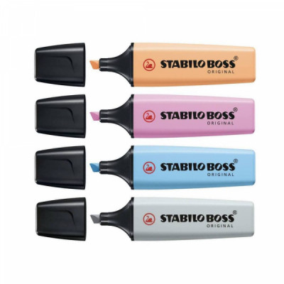 Caneta Marca Texto Stabilo Boss Pastel 4 cores - 70/4-4