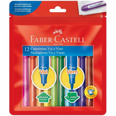 Canetinha Hidrocor Vai e Vem Faber Castell c/ 12