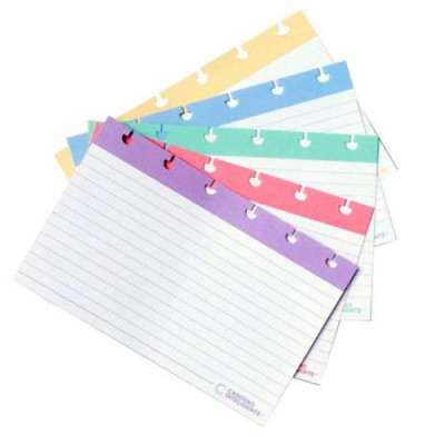 Fichas Pautas Inteligentes - Branco com Linhas Coloridas - 50 fichas  4x6  COFI001 -  Caderno Inteligente