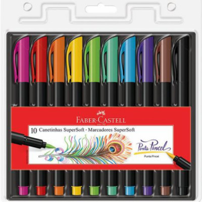 Caneta Supersoft Brush Faber Castell 10 cores - 150710SOFT