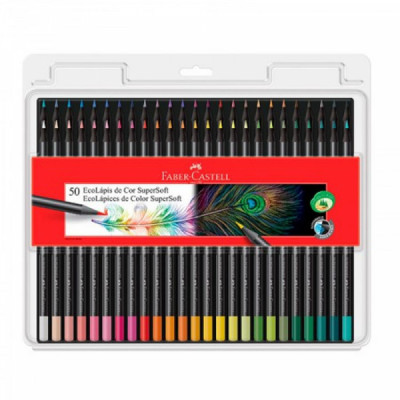 Lápis de cor SuperSoft 50 cores 120750soft -Faber Castell