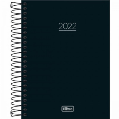 Agenda Espiral Pepper Preta  2022 - 160fls 123x166 - Tilibra