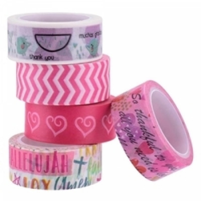 Fita Washi Tape Rose  5 Fitas 5M - WT0502 - Brw