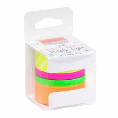 Fita Washi Tape Neon - 4 fitas - Brw