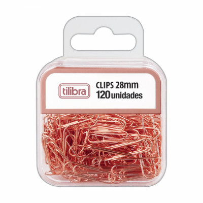 Clips 28mm com 120un  Rose Gold - Tilibra