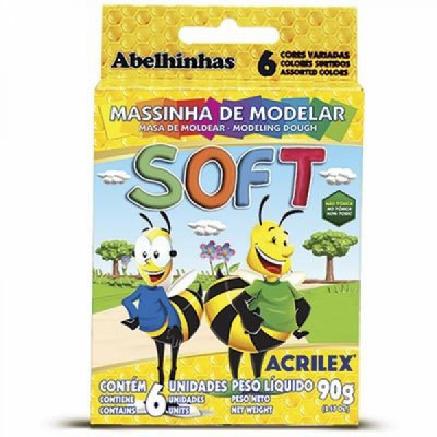 Massa de Modelar Acrilex Soft 90g c/6