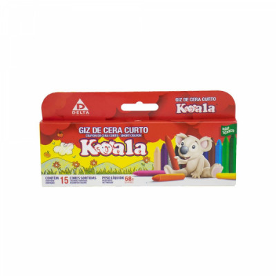 Giz de Cera Koala Curto c/ 15 cores