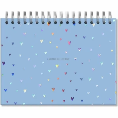 Caderno de Leterring Corações Holograficos -  5316 Folhas Brancas 180g - Fina ideia