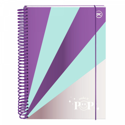 Caderno Colegial Pop Metalizado - 10 Materias Ref.3447 160fls - Dac