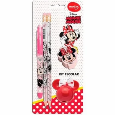 Kit Escolar Minnie c/5 itens sortido 22330 Molin