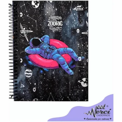 Caderno Espiral  Colegial Zodiac - 1 Materia  80fls  90g - Merci