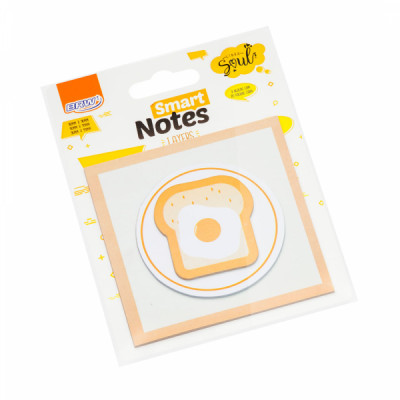 Bloco adesivo anotações  Smart Notes Layers Pãp com Ovo - 3x1  BA0801 - BRW