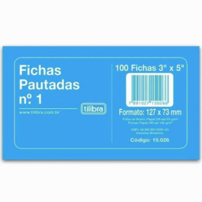 Ficha Pautada 3x5 Tilibra 100fls