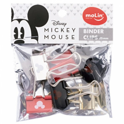 Prendedor Binder Clips Mickey -  6 Unidades 25mm Ref. 22688  - Molin