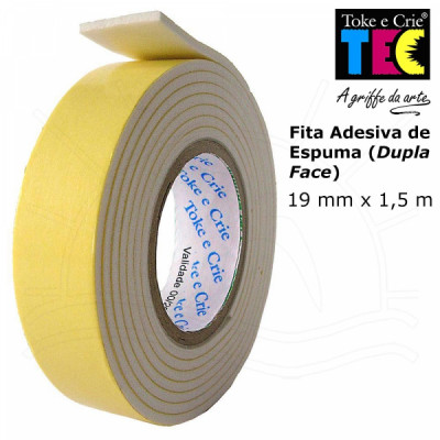 Fita Adesiva Espuma Dupla Face  19mmX1,5mt