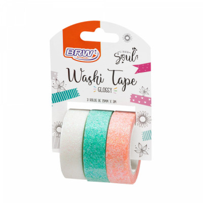 Fita Adesiva Washi Tape- Wt0100 blister c/ 3un -Brw