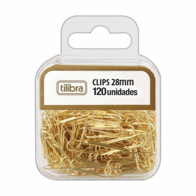 Clips 28mm com 120un Dourado - Tilibra