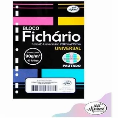 Bloco Refil Fichario Universitario  Candy Cores Pautado  - Universal 05 Cores - 90g - Merci