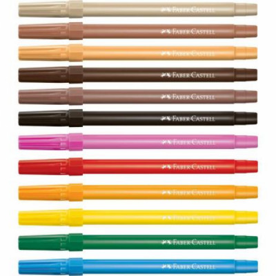 Caneta Hidrocor Faber Castell Caras e Cores 12 Cores - 150112CCZF