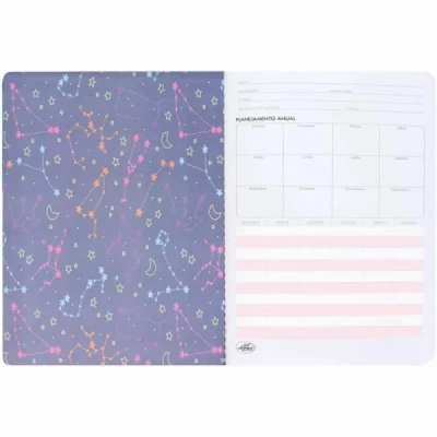 Caderno Brochura Colegial Zodiac  - Capa Forte - Lombada Holografica - 80fls - merci