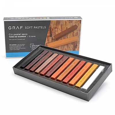 Giz Pastel Seco Graf Soft Pastels -  12 Tons de Marrom - Cis