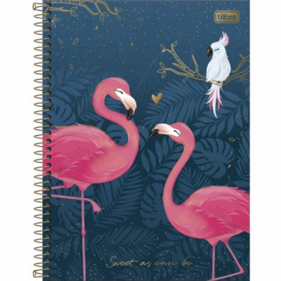 Caderno Universitário Aloha Flamingo - 16 Matérias 260fls - Tlibra