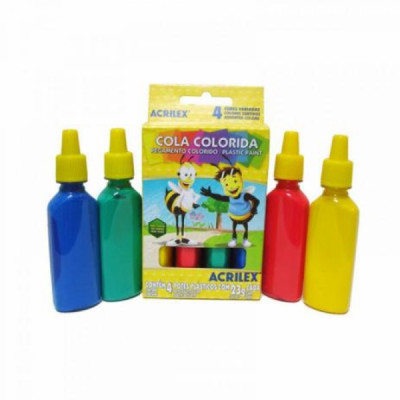 Cola Colorida Acrilex c/ 4 23g