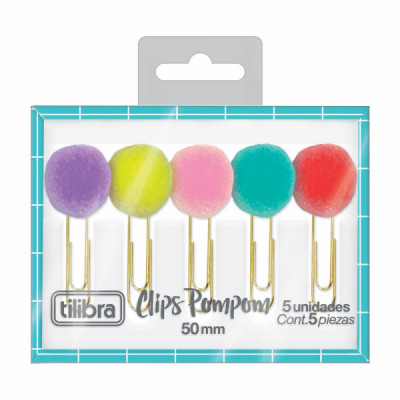 Clips pompom 50mm com 5un  - Tilibra