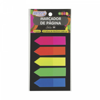 Marcador de páginas seta 12x44mm - FL0001 neon - 5 cores - BRW