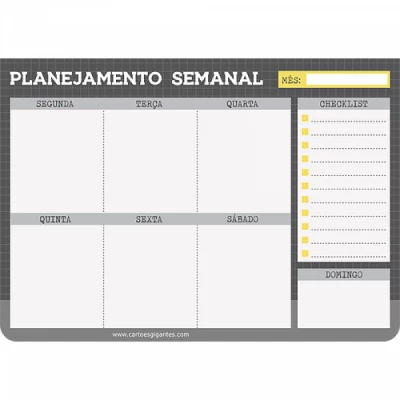 Bloco Week Planner  Semanal Urban  - 60fls 90g  17x24  BW74 - Cartões Gigantes