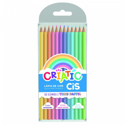 Lapis de Cor Tom Pastel Criatic 12 Cores Cis