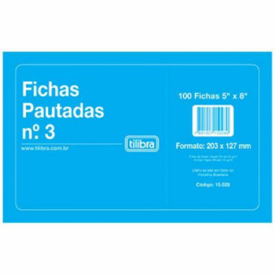 Ficha Pautada Tilibra 5x8 100fls