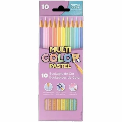 Lápis de Cor Sextavado 10 Cores Tom Pastel Multicolor- Faber Castell