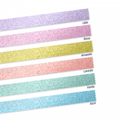 Washi Tape Pastel Trend Brilho - c/5 79802 -  Leonora